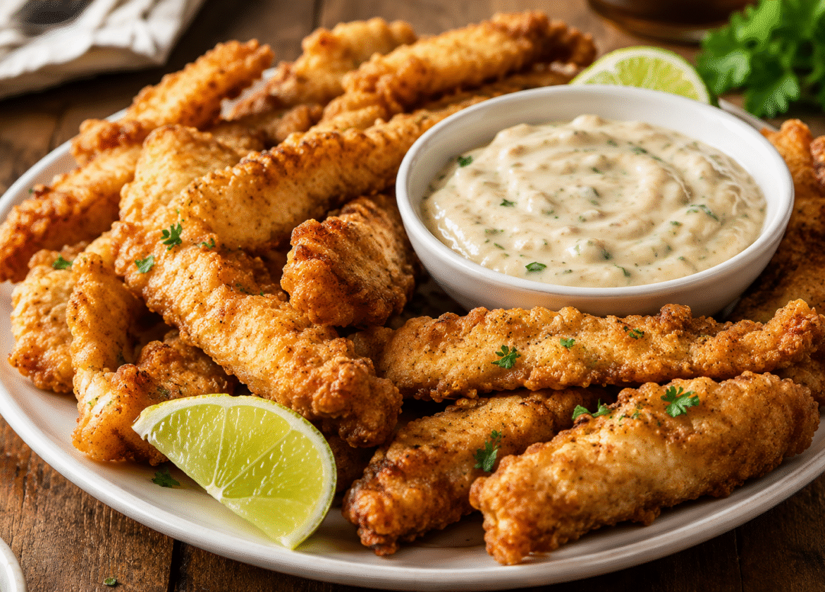 Isca de Peixe Com Molho Cremoso