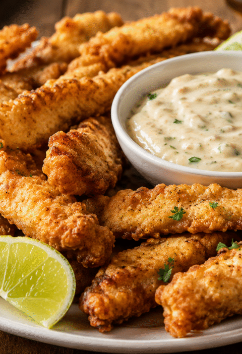 Isca de Peixe Com Molho Cremoso