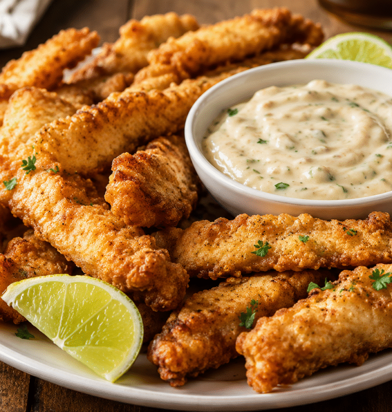 Isca de Peixe Com Molho Cremoso