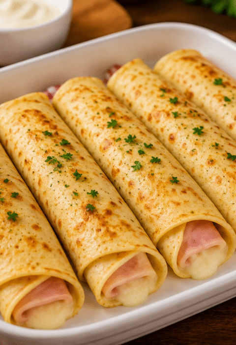 Panqueca de presunto e Catupiry