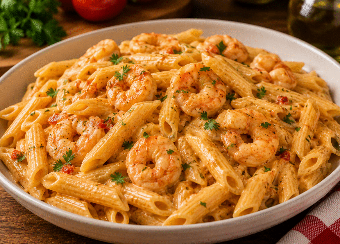 Penne ao Molho de Camarao