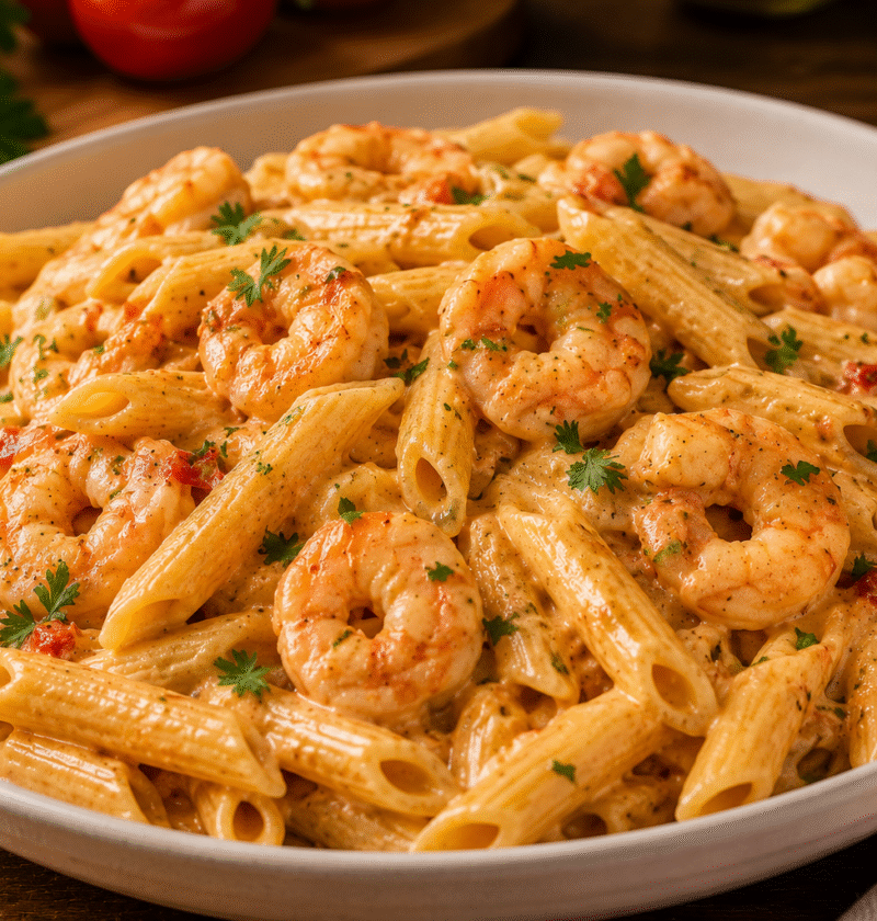 Penne ao Molho de Camarao
