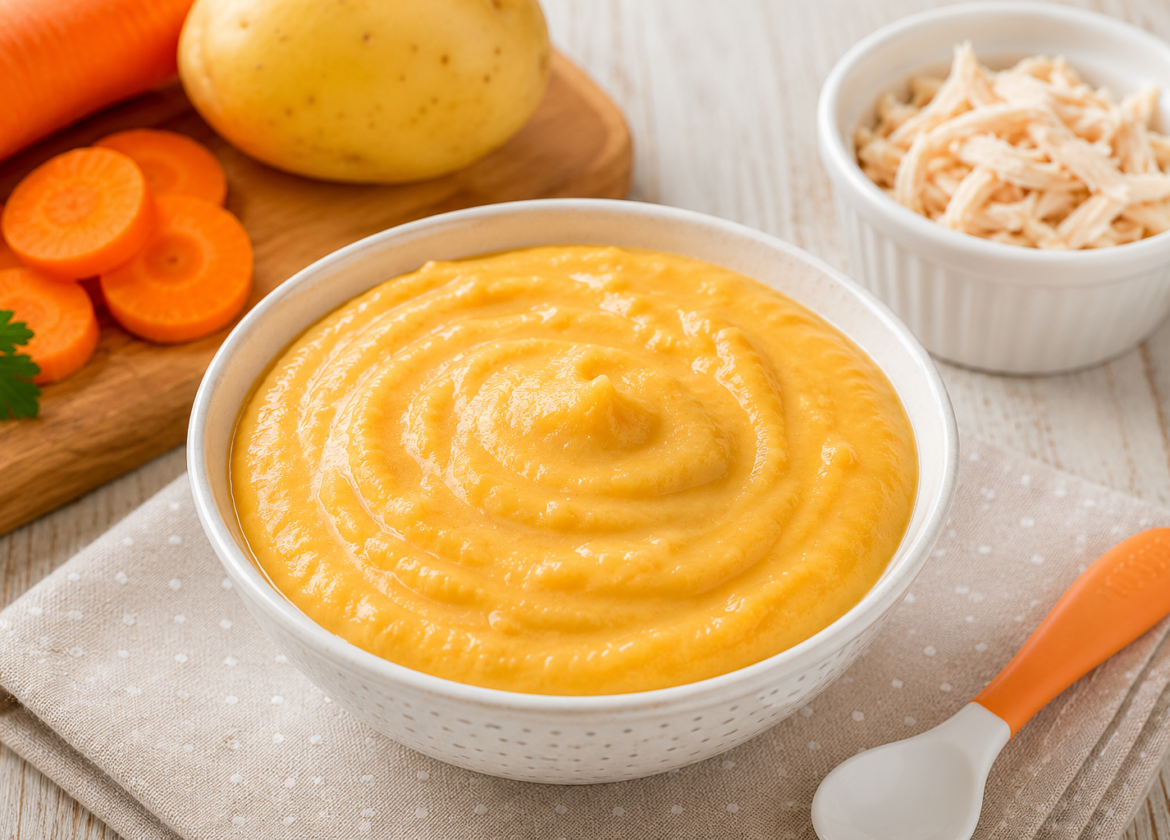 Papinha de Batata, Cenoura e Frango: Receita Fácil para Bebê