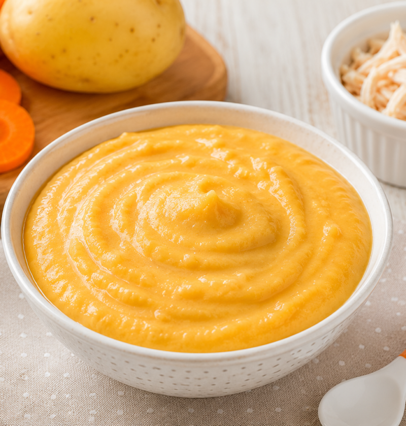 Papinha de Batata, Cenoura e Frango: Receita Fácil para Bebê