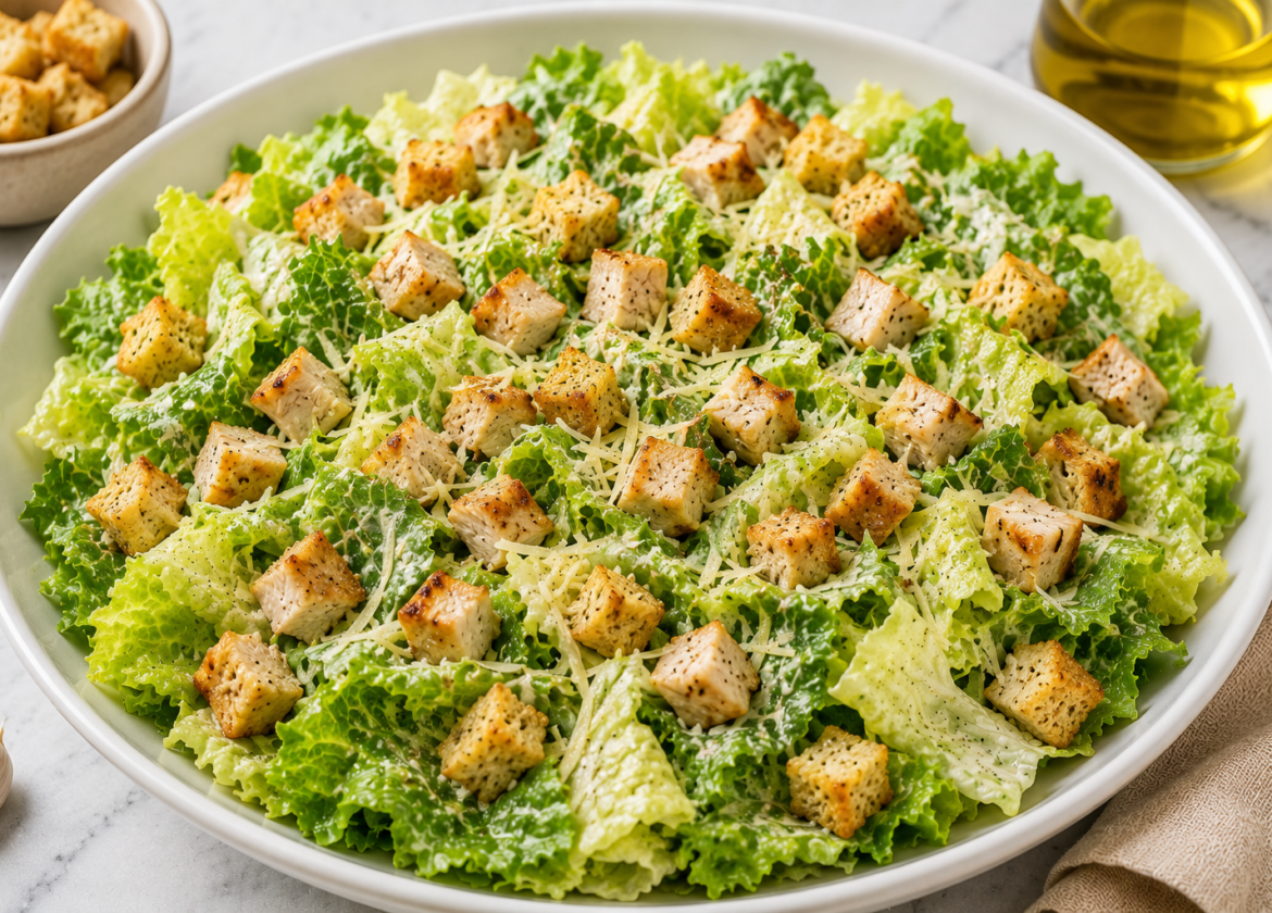 Salada Caesar com Frango: Receita Clássica, Cremosa e Fácil de Fazer