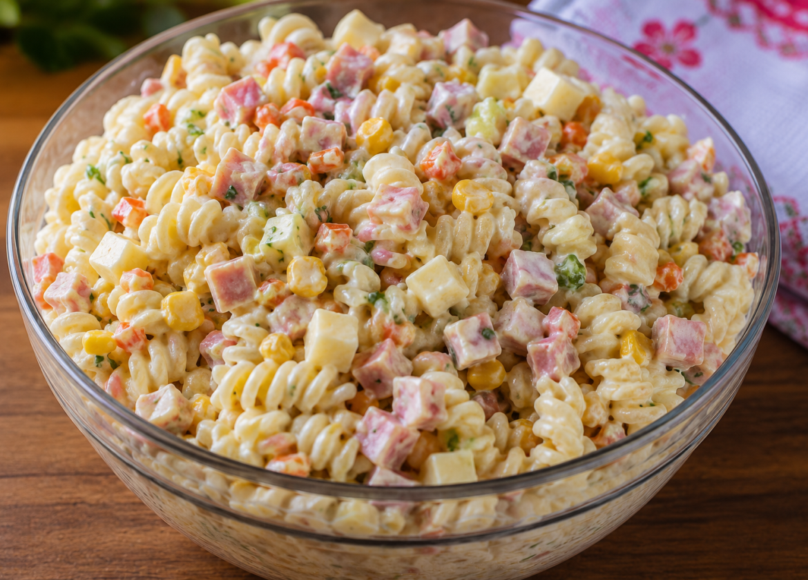 Salada de Macarrão com Presunto e Queijo: Fácil e Cremosa
