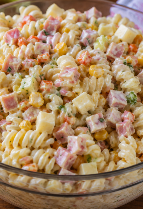 Salada de Macarrão com Presunto e Queijo: Fácil e Cremosa