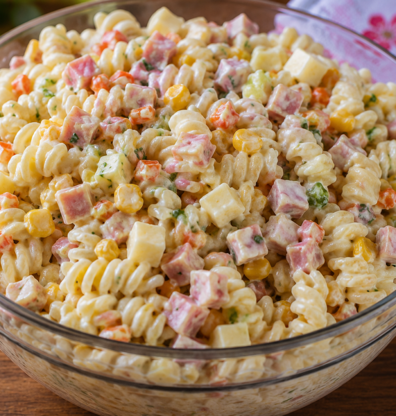Salada de Macarrão com Presunto e Queijo: Fácil e Cremosa