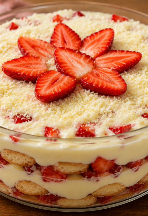 Pavê de Morango Cremoso e Fácil