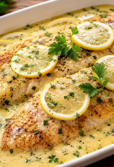 Peixe ao Molho de Limão Cremoso