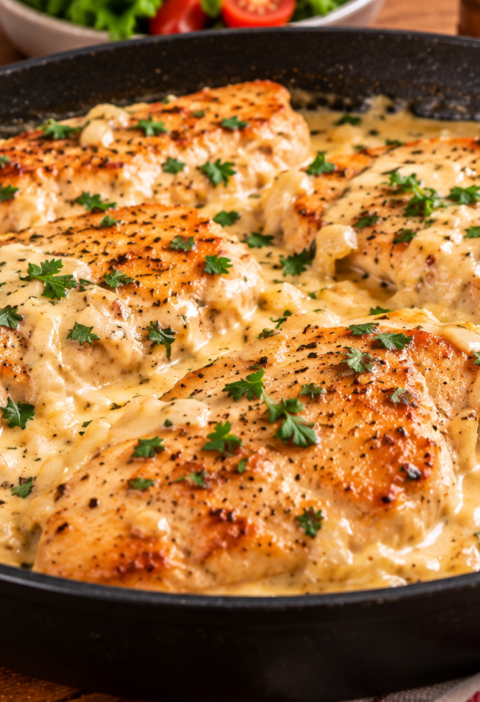 Filé de Frango Cremoso com Requeijão na Frigideira