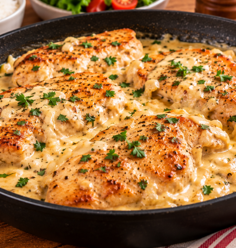 Filé de Frango Cremoso com Requeijão na Frigideira